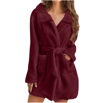 Ladies Cozy Polar Fleece Robe Chic and Style