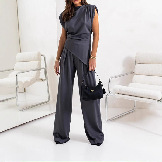 Pantalon de costume doux pour femme avec coupe asymétrique Chic und Stil