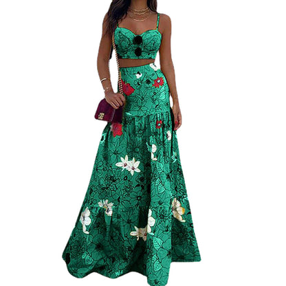 Robe maxi pour femmes avec design floral et haut bustier chic Chic und Stil