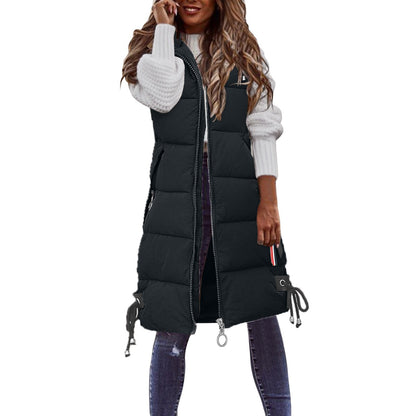 Dames Gilets mode matelassé avec poches pratiques et cordon élastique ajustable Chic und Stil