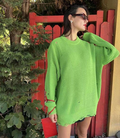 Robe en tricot pour femmes avec ourlet asymétrique et ceinture tendance Chic und Stil