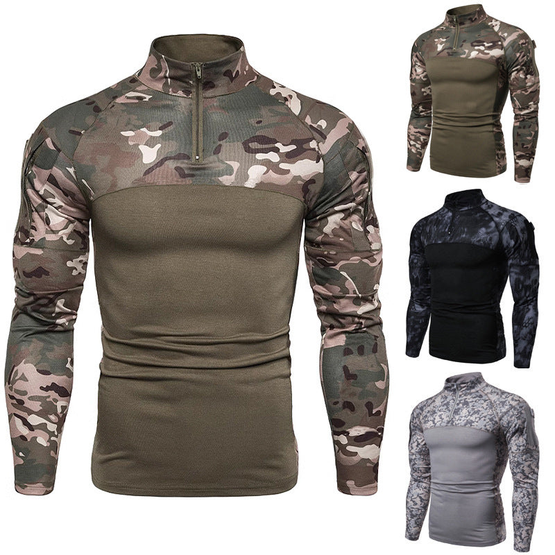 Pull fonctionnel pour hommes avec zip partiel et design camouflage moderne Chic und Stil