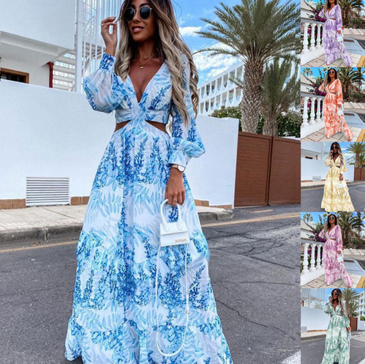 Maxi robe pour femmes avec des détails floraux et une coupe élégante Chic und Stil