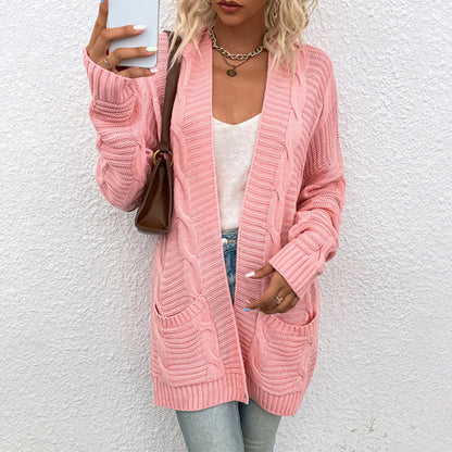 Cardigan en tricot pour femmes avec poches et surface texturée Chic und Stil