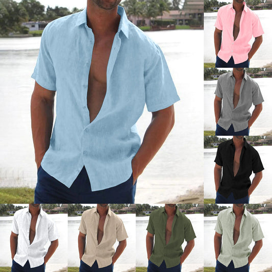 Hommes Léger Décontracté Coupe Ample Chemise à Manches Courtes Chic und Stil
