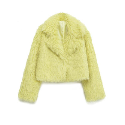 Women's trendy chic fur blazer