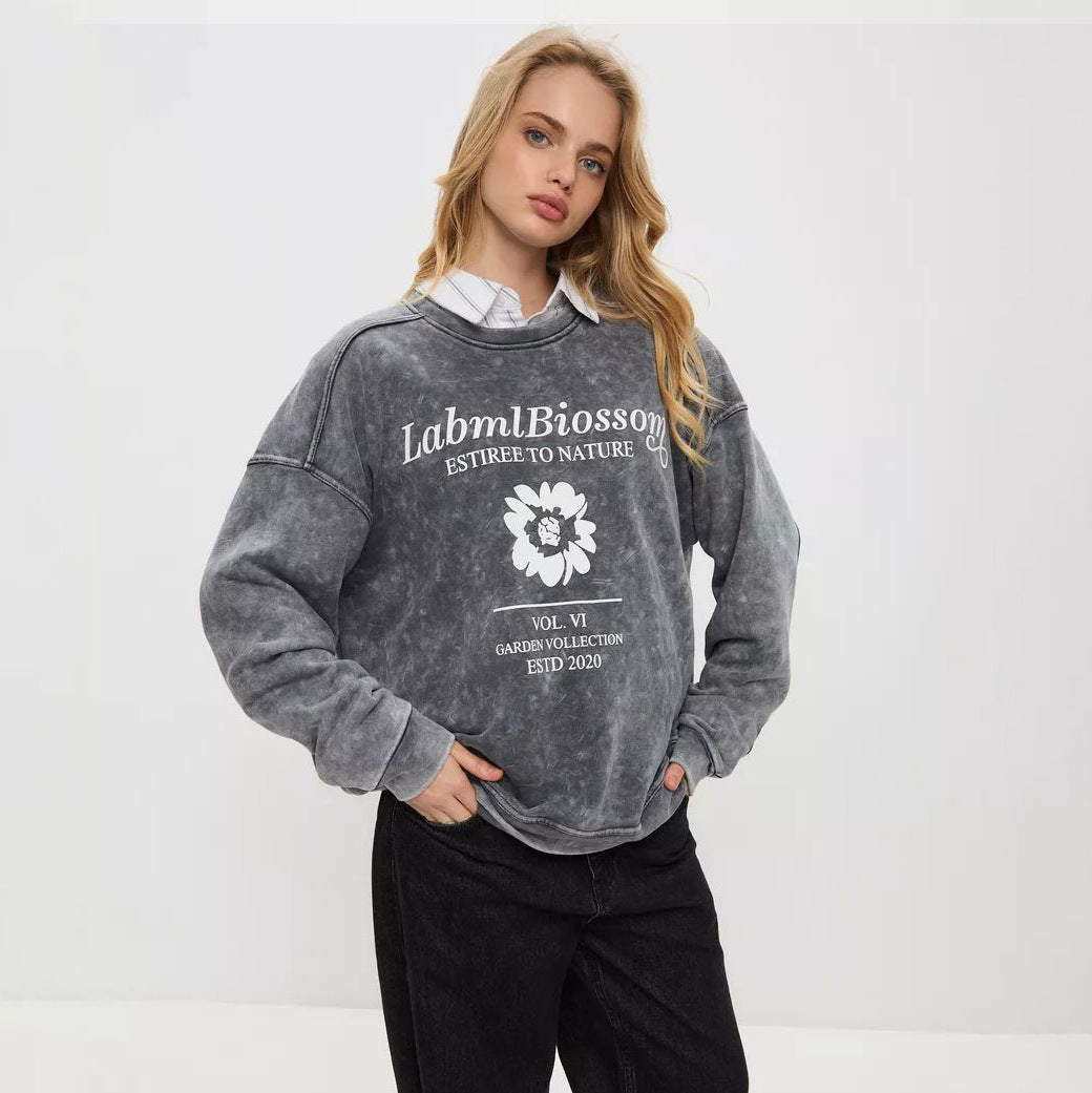 Dames décontracté et stylé pull oversize avec impression florale Chic und Stil
