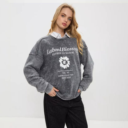 Dames décontracté et stylé pull oversize avec impression florale Chic und Stil
