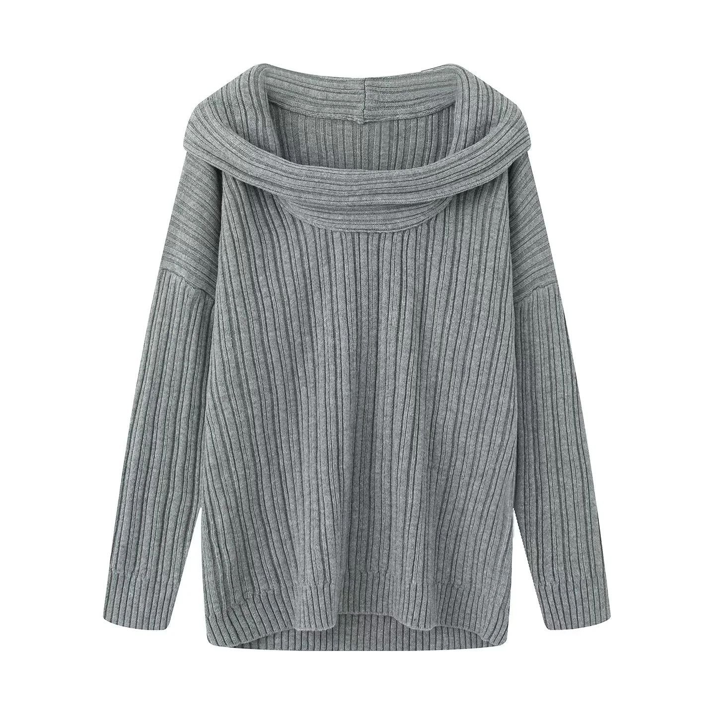 Pull-over en tricot décontracté pour femmes avec un col roulé large et une structure en côtes Chic und Stil