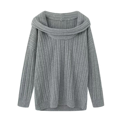 Pull-over en tricot décontracté pour femmes avec un col roulé large et une structure en côtes Chic und Stil