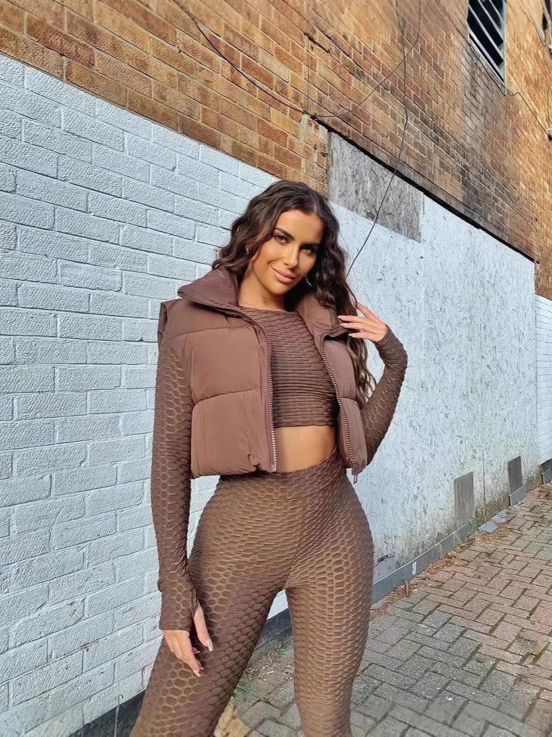 Dames Gilet à la mode avec col haut et coupe flatteuse Chic und Stil