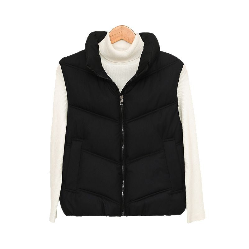 Dames gilet matelassé avec col haut et poches avant pratiques Chic und Stil