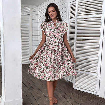 Robe portefeuille florale élégante pour femmes avec taille ajustable Chic und Stil