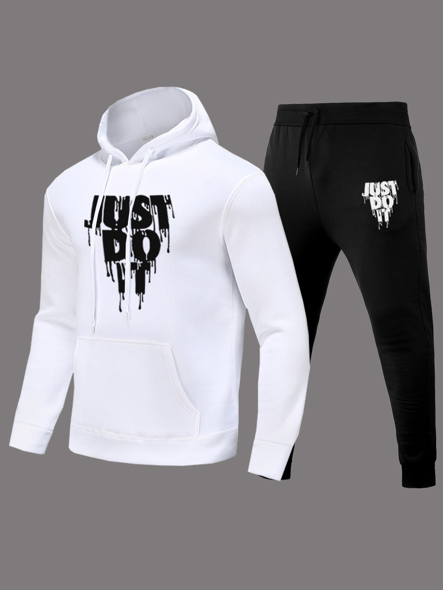 Women's hoodie set and jogger pants with modern graphic print Chic and Style
