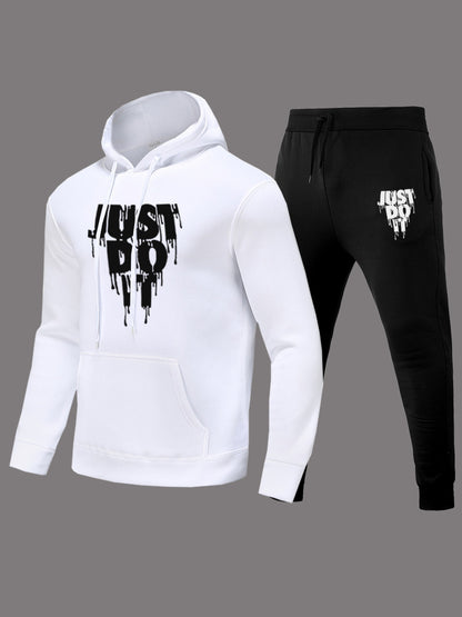 Women's hoodie set and jogger pants with modern graphic print Chic and Style