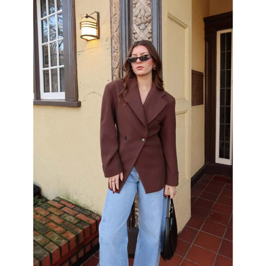 Dames Élégant Blazer Oversize avec design doublé Chic und Stil