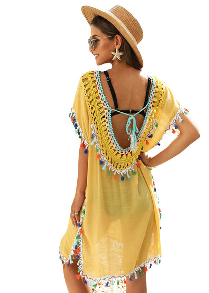 Robe de plage à franges bohémienne pour femmes Chic und Stil