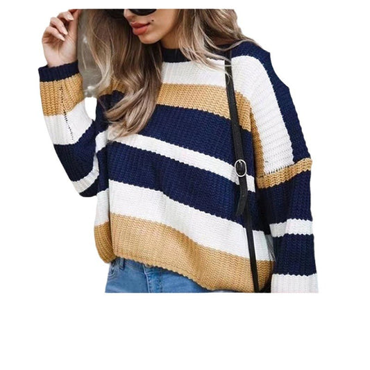 Pull femme avec des bandes larges dans un design tendance Chic und Stil