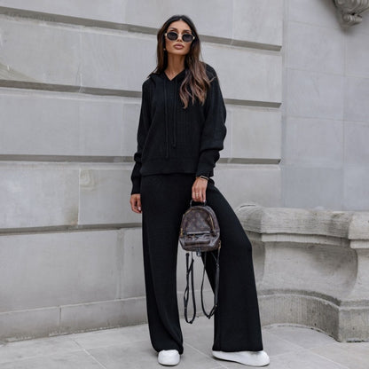 Dames Cozy combinaison tricot avec capuche et jambes larges Chic und Stil