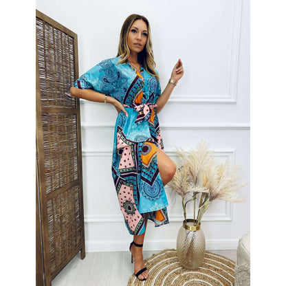 Femmes Bohémien Robe Portefeuille Chic und Stil