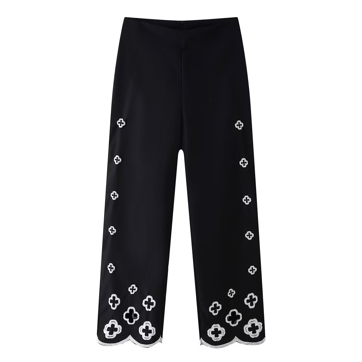 Loose pants for ladies with decorative embroidery Chic and Style
