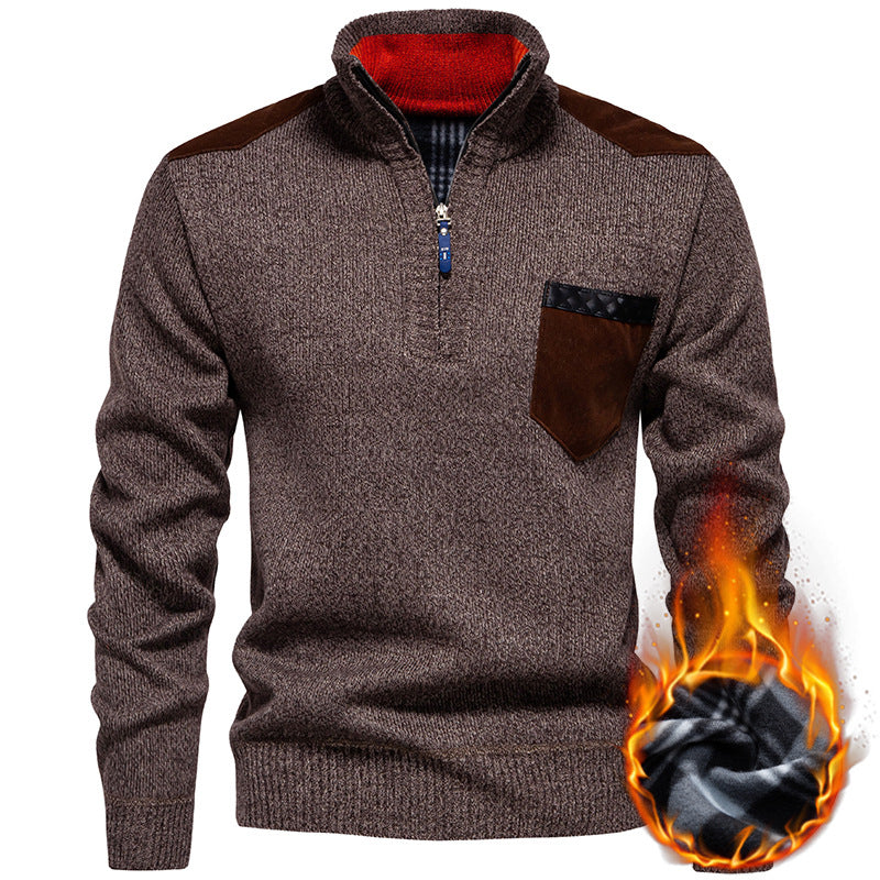 High-quality pullover for men with a high collar and zipper Chic und Stil