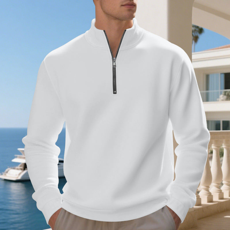 Sporty pullover for men with half-zip and breathable structure Chic und Stil