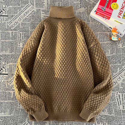 Pull femme en grosse maille avec col montant Chic und Stil