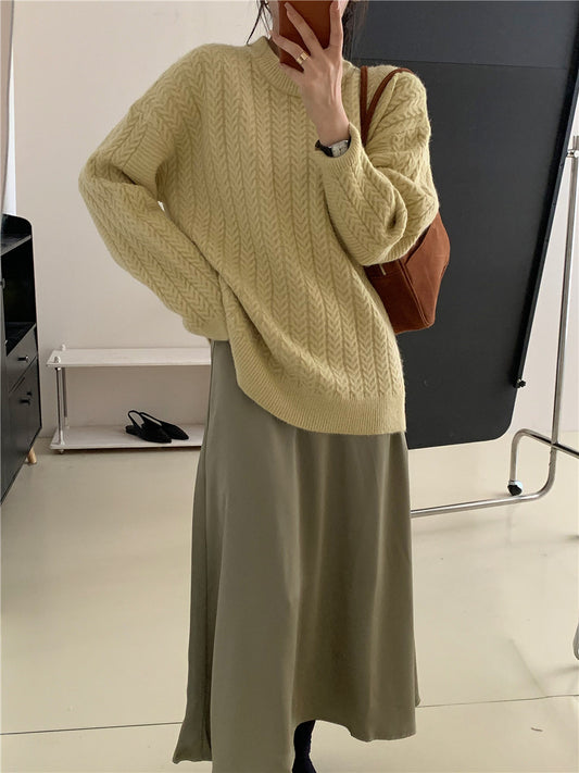Pull en tricot pour femmes avec un motif torsadé structuré et une coupe décontractée Chic und Stil