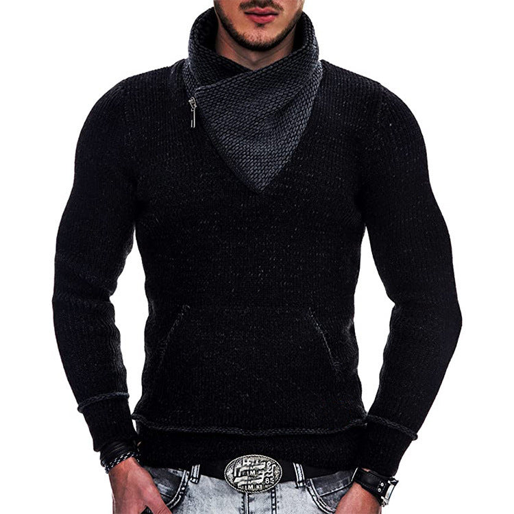 Pull moderne pour hommes avec col large et détail de zip innovant Chic und Stil