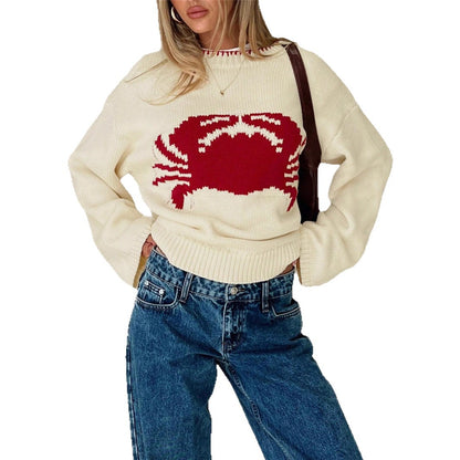Pull en tricot pour femmes avec un design de créature grimpante Chic und Stil