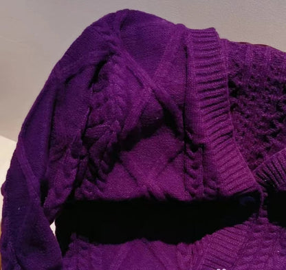 Dames gros tricot cardigan avec des étoiles décoratives Chic und Stil