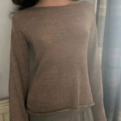 Dames pull en fine maille élégant avec coupe décontractée et col rond Chic und Stil