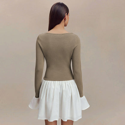 Robe féminine à la mode avec jupe contrastante Chic und Stil