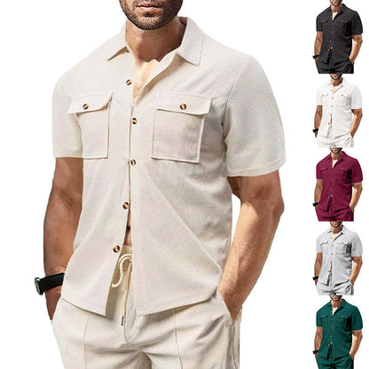 Chemise utilitaire à manches courtes pour hommes avec poches poitrine pratiques Chic und Stil