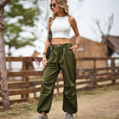 Cargo transport pants for women with elastic waistband and practical pockets Chic and Style