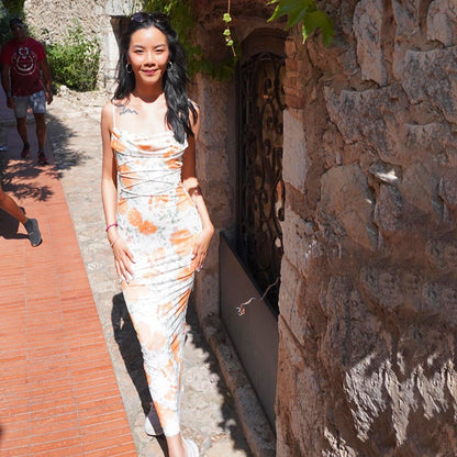 Robe Bodycon Floral Col Bateau Chic und Stil pour Femmes