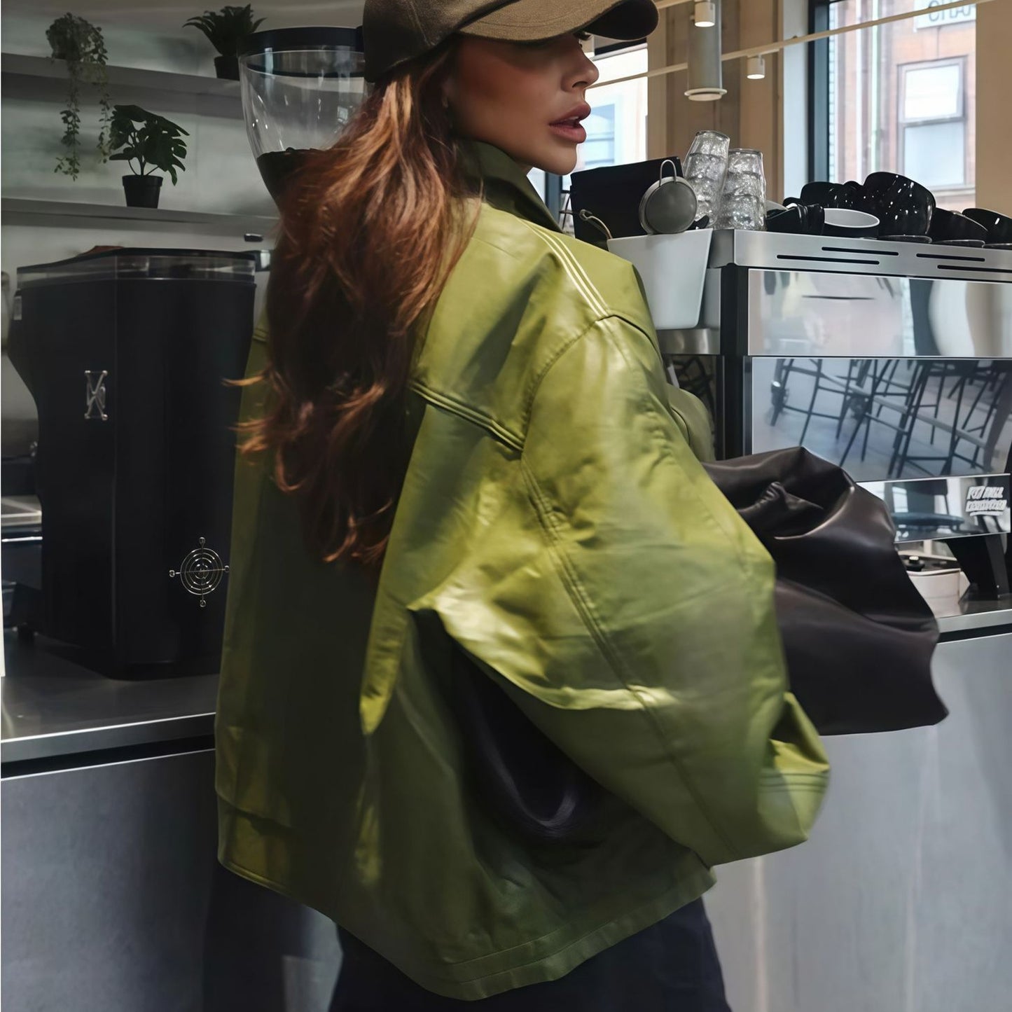 Ladies oversized trendy jacket with relaxed fit and voluminous sleeves Chic and Style