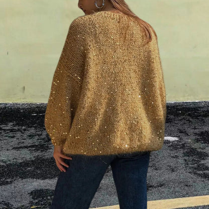 Femme pull en tricot scintillant à coupe ample et accents élégants Chic und Stil