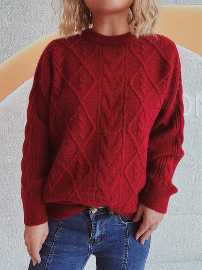 Pull en gros tricot pour femmes avec un élégant design en torsades et une coupe décontractée Chic und Stil