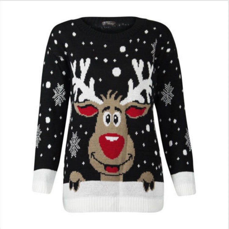 Pull en laine de Noël pour femmes avec motif de renne festif et effets 3D Chic und Stil