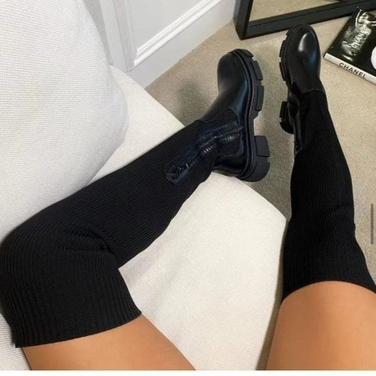 Bottes hautes pour femmes avec fermeture éclair latérale et semelle antidérapante Chic und Stil