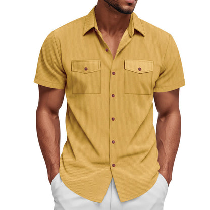 Chemise à manches courtes rayée pour hommes avec deux poches poitrine pratiques Chic und Stil