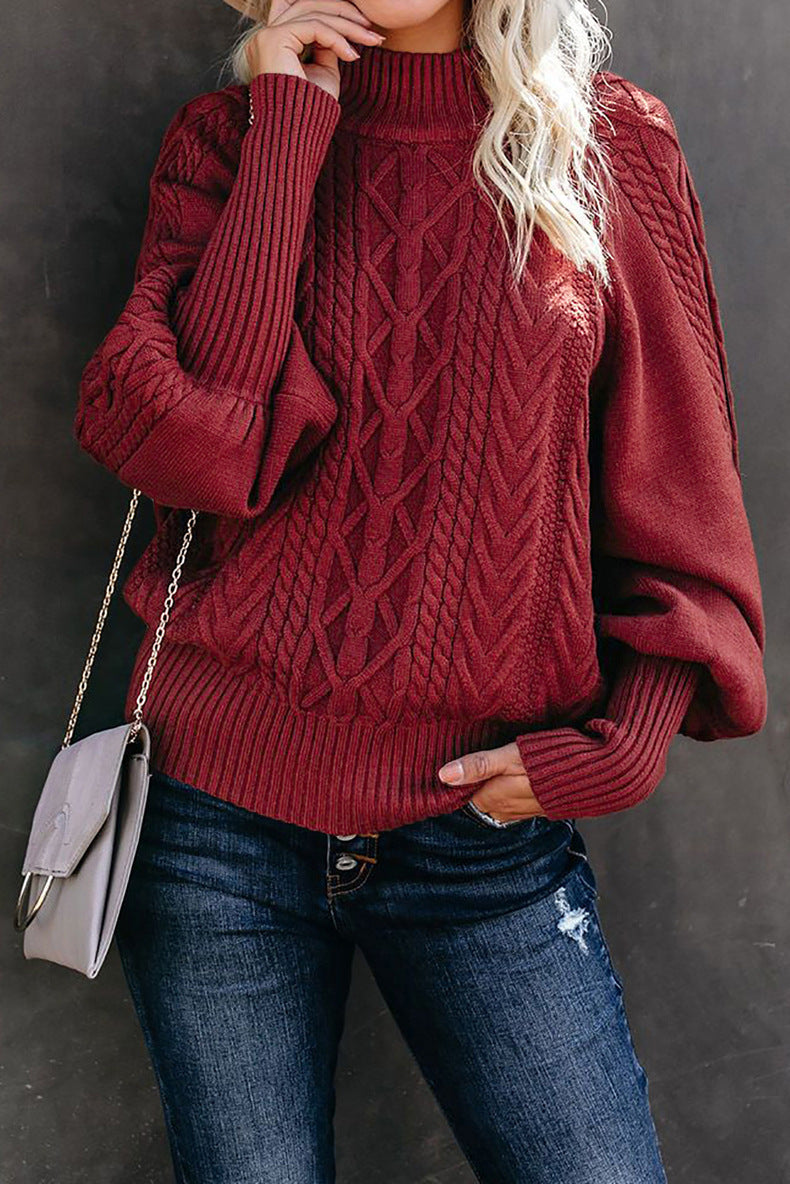 Pull en tricot pour femmes avec col montant et motif texturé Chic und Stil