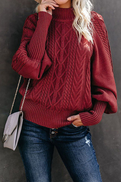 Pull en tricot pour femmes avec col montant et motif texturé Chic und Stil