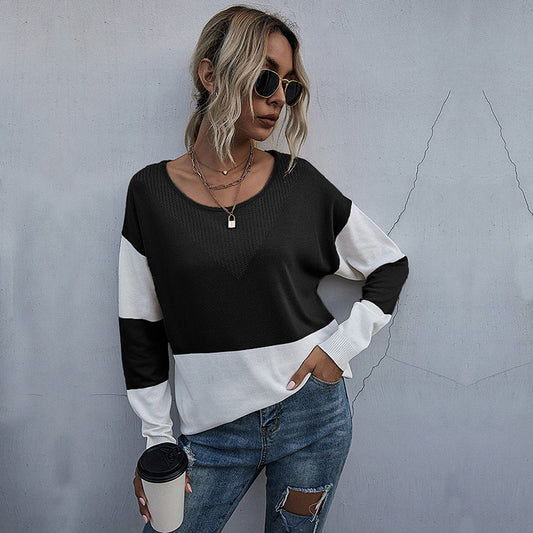 Pull en tricot décontracté pour femmes avec décolleté en V et motif géométrique Chic und Stil