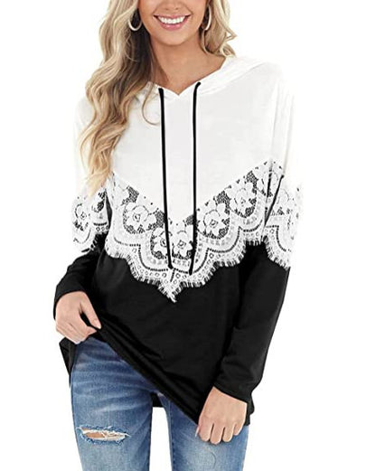 Dames Hoodie élégant avec applications en dentelle Chic und Stil