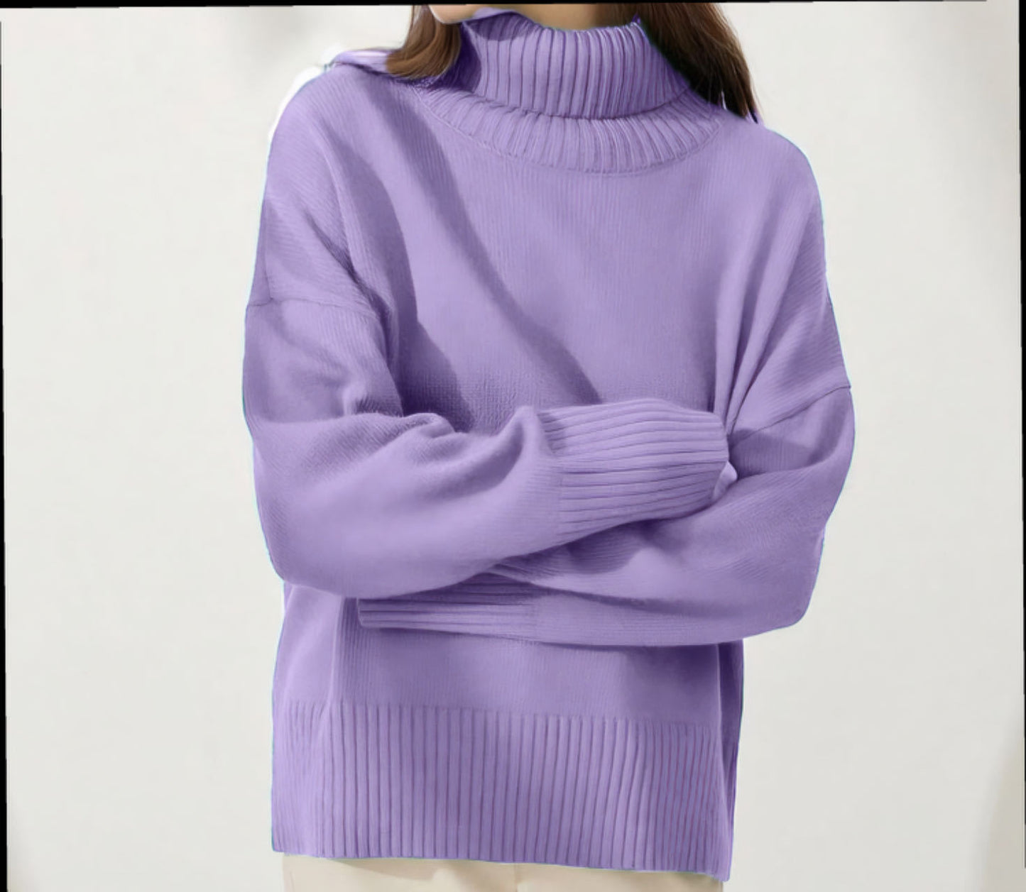 Pull à col loop pour femmes en matériau doux Chic und Stil