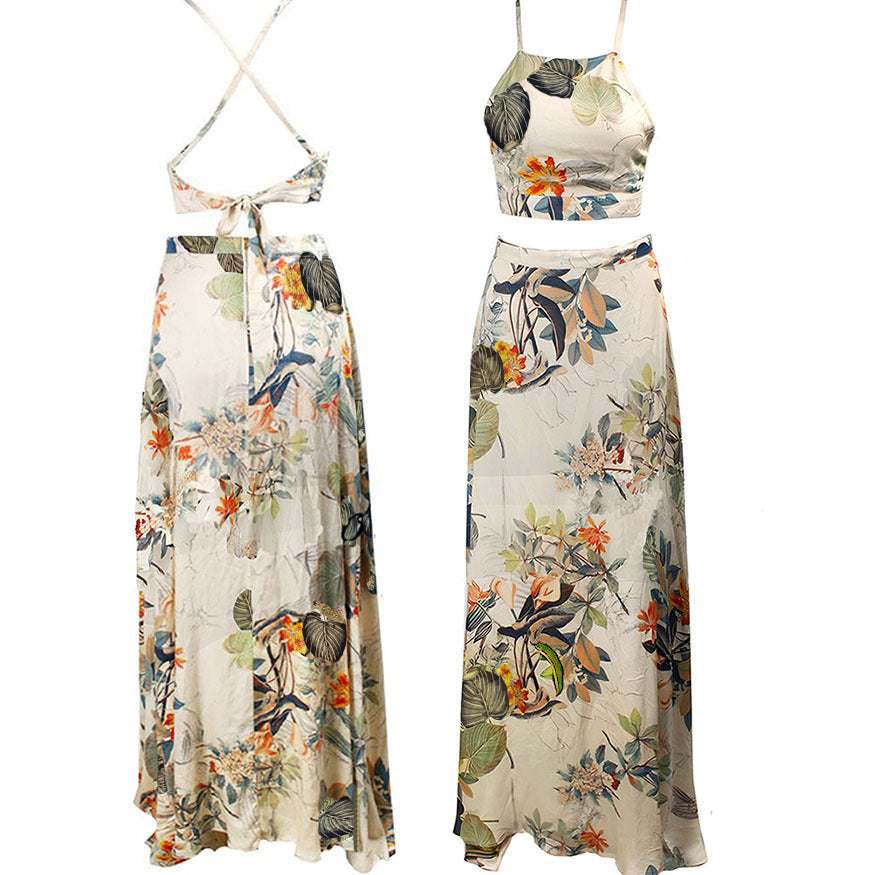 Dames Floral Deux-Pièces Set Chic und Stil