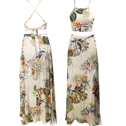 Dames Floral Deux-Pièces Set Chic und Stil